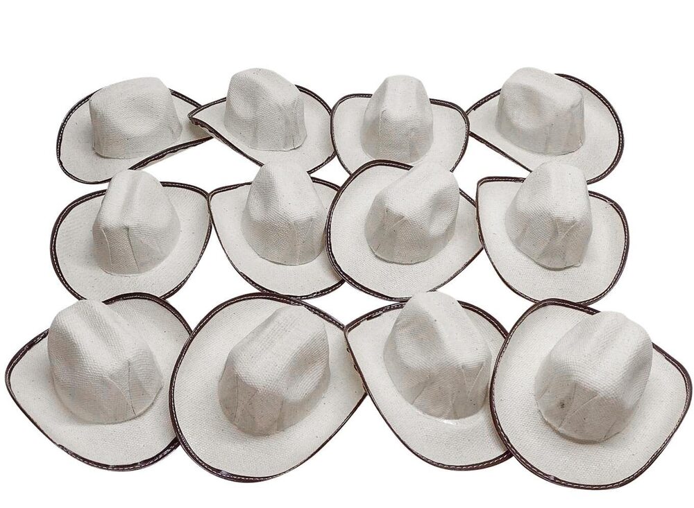 8790 Mini Cowboy Rodeo Hats, 5 Inches Size - 12 Pack Beige